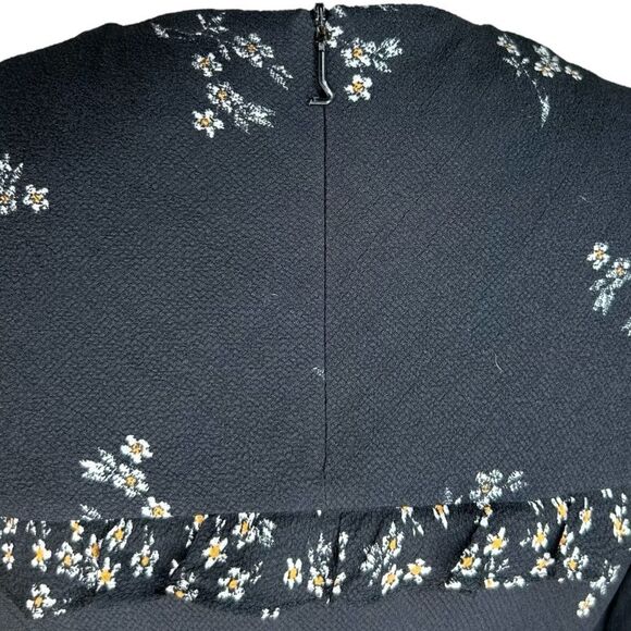 Tibi Black Multi Lila Floral Print Florence Midi Ruffle Long Dress Size 00‎ - Picture 13 of 13